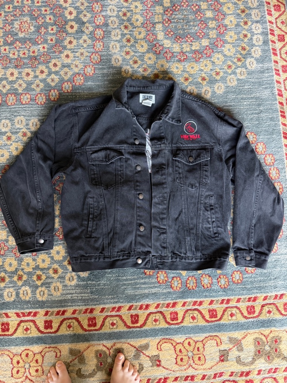 Vintage Black Denim 'The Wall' 1990 Berlin Jacket